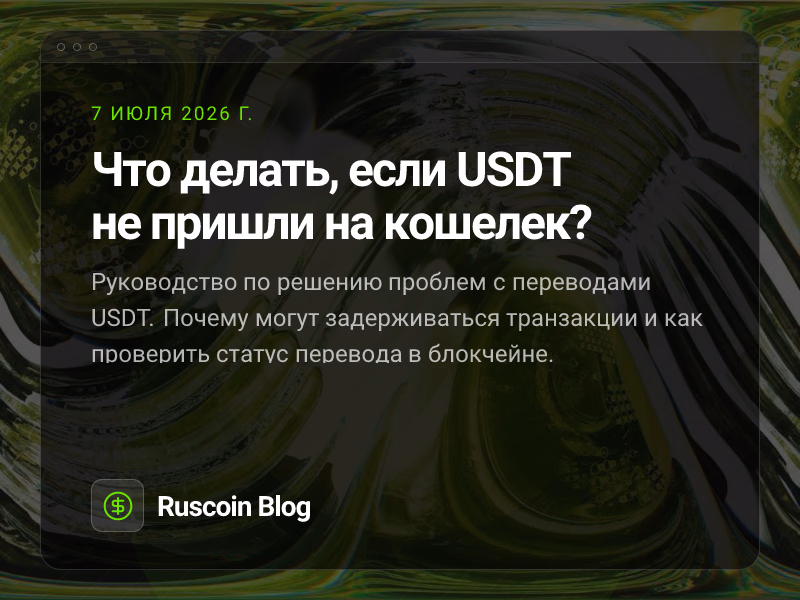 Что делать, если USDT не пришли на кошелек?