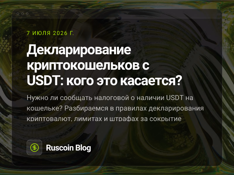 Декларирование криптокошельков с USDT: кого это касается?