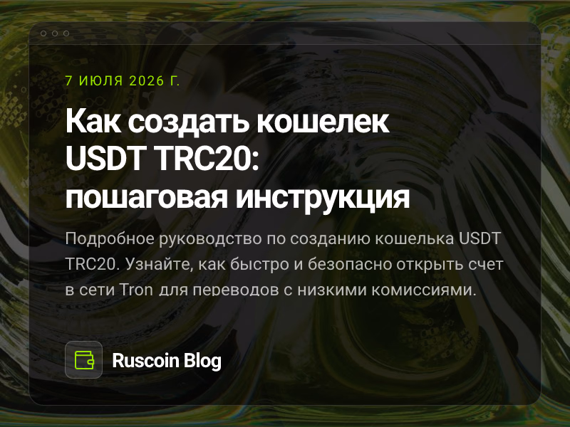 Как создать кошелек USDT TRC20: пошаговая инструкция