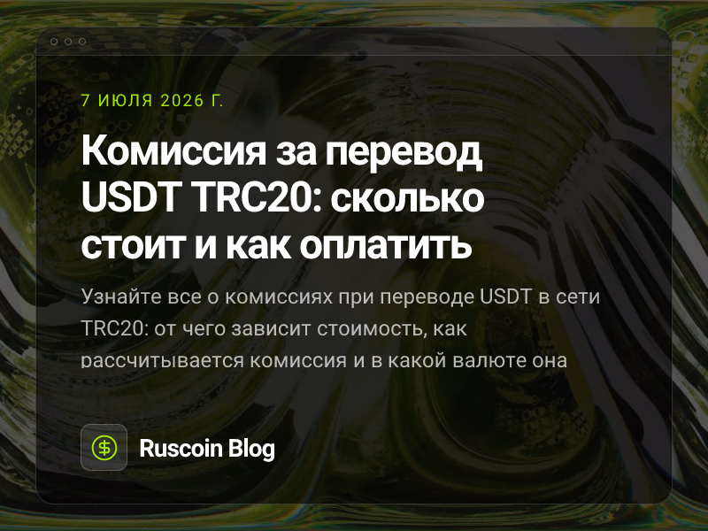 Комиссия за перевод USDT TRC20: сколько стоит и как оплатить