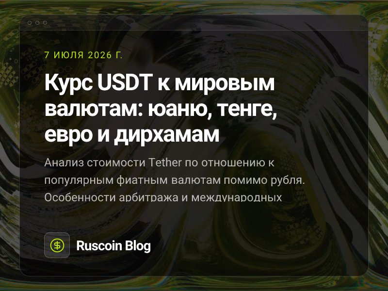 Курс USDT к мировым валютам: юаню, тенге, евро и дирхамам