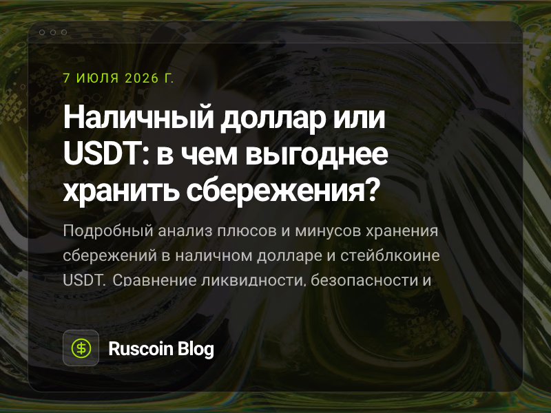 Наличный доллар или USDT: в чем выгоднее хранить сбережения?